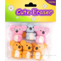 Professional factory supply 3d bear eraser set , cute bear puzzle eraser set